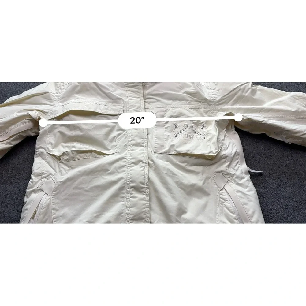 Helly Hansen Helly Tech Waterproof Ski Jacket Womens Large White Hooded Coat